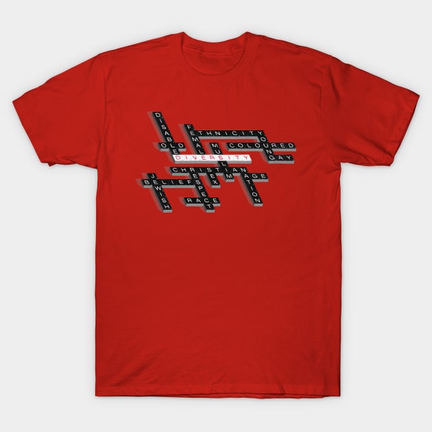 Tolerance Scrabble: Diversity T-Shirt by maivisto